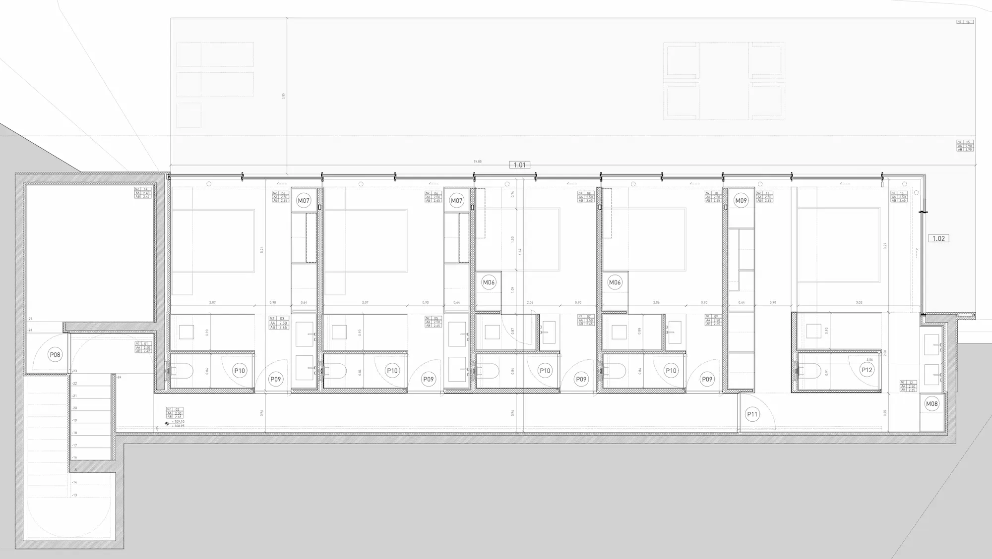 Plano del nivel 2 de Bellavista 7 con cinco dormitorios, cinco baños y terraza