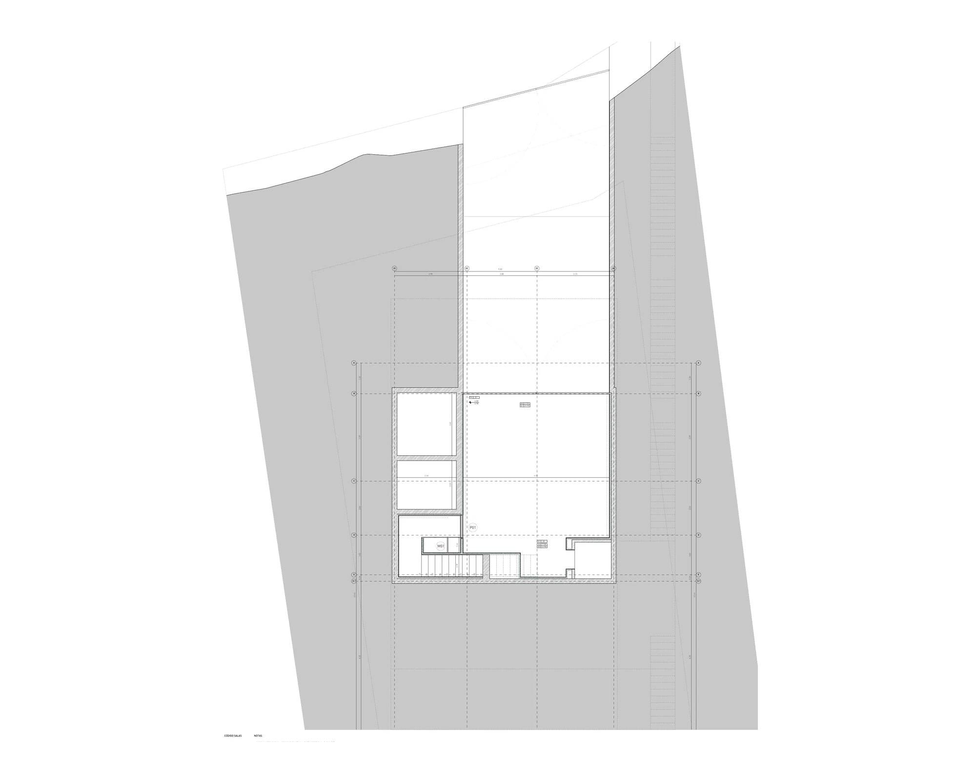 Plano del nivel de acceso y garaje de Formentera 48